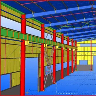 Stålkonstruksjonsverksted med kran